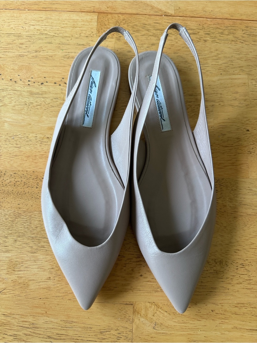 Brian Atwood made in Italy Women’s Pointed Slingback Flats - Taupe